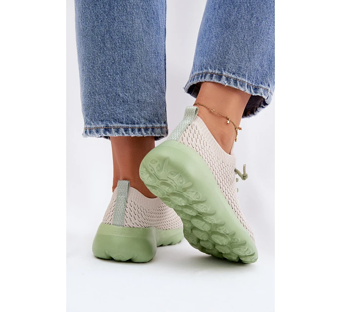 Materiálové Dámské Sportovní Boty Béžové Helinae Materiálové Dámské Sportovní Boty Béžové Helinae