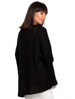 BK018 Lehký svetr nadměrné velikosti - černý
