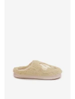 Dámské chlupaté papuče s květinami – pistáciové Selinne Dámské chlupaté papuče s květinami – pistáciové Selinne