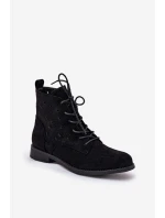 Šněrovací Boty S Vzorem  Černé model 21685103 - S.Barski