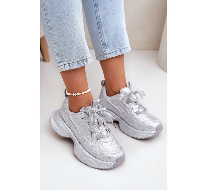 Dámské tenisky zdobené krystaly stříbrné Porrot Dámské tenisky zdobené krystaly stříbrné Porrot