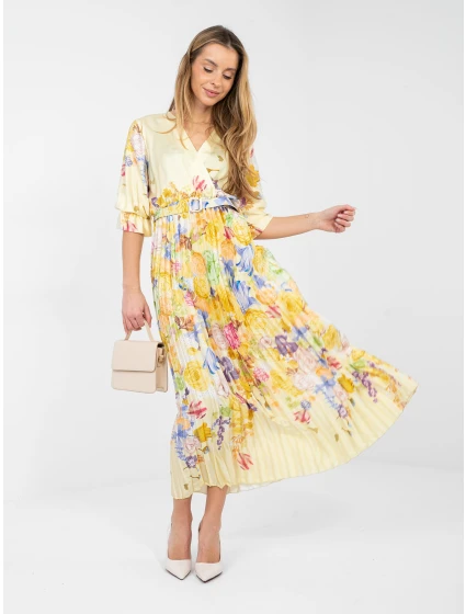 Sukienka IT SK model 21934260 jasny żółty - FPrice Sukienka IT SK model 21934260 jasny żółty - FPrice