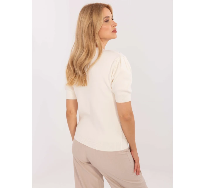 Sweter PM SW PM model 21308058 jasny beżowy - FPrice Sweter PM SW PM model 21308058 jasny beżowy - FPrice