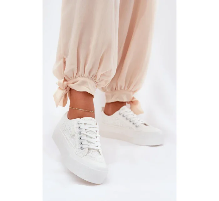 Dámské krajkové tenisky Big Star – bílé Dámské krajkové tenisky Big Star – bílé