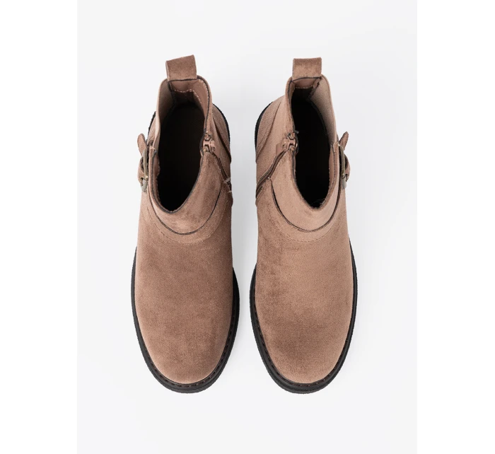 Stylové hnědé dámské  kotníčkové boty Obcas