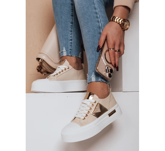 Dámské tenisky na platformě TRENDIS beige FashionStreet ZY0704