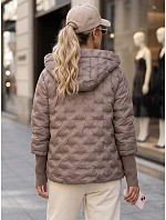 Kurtka damska pikowana z kapturem beżowa model 22341106 - FashionStreet Kurtka damska pikowana z kapturem beżowa model 22341106 - FashionStreet