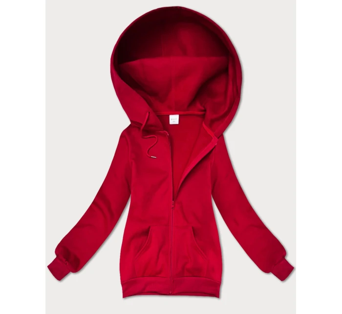 Červená dámská rozepínací mikina s kapucí S'West (B-12#)