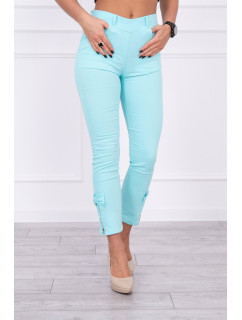 Kalhoty barevné džínové s mašlí modré