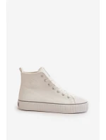 Dámské Zateplené Tenisky Z Eko Kůže Big Star OO274788 Bílé Dámské Zateplené Tenisky Z Eko Kůže Big Star OO274788 Bílé