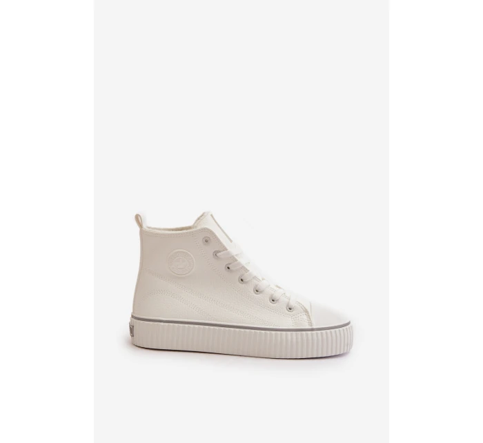 Dámské Zateplené Tenisky Z Eko Kůže Big Star OO274788 Bílé Dámské Zateplené Tenisky Z Eko Kůže Big Star OO274788 Bílé