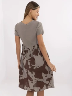 Sukienka DHJ SK model 21142065 ciemny bezowy - FPrice