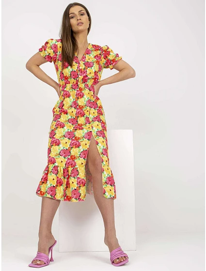 Šaty DHJ SK žlutá model 17431702 - FPrice Šaty DHJ SK žlutá model 17431702 - FPrice