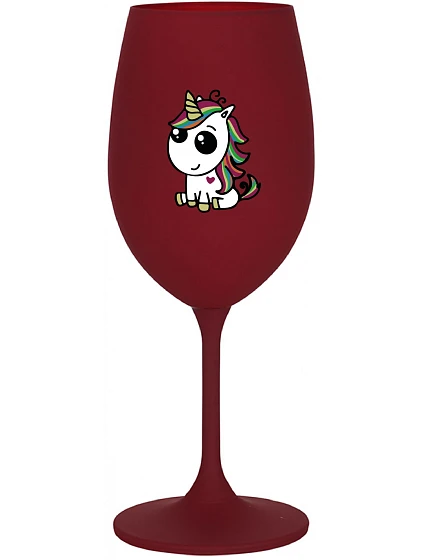 DUHOVÝ JEDNOROŽEC - bordo sklenice na víno 350 ml