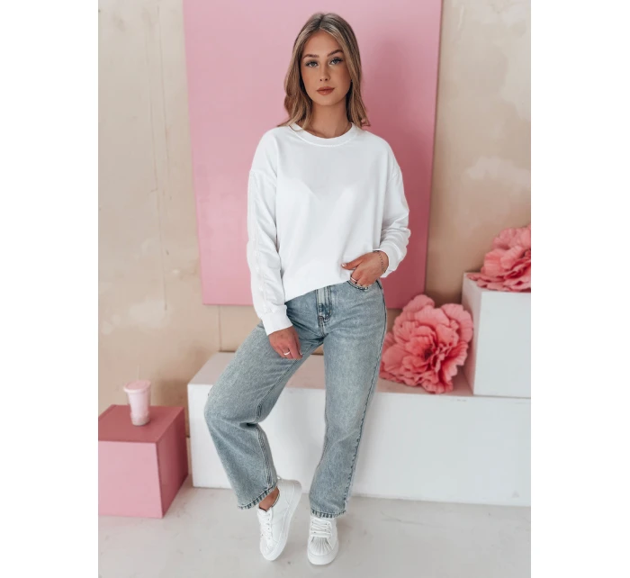 Dámská jednobarevná mikina LUMIVIA bílá FashionStreet BY1372