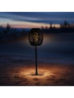 RATANOVÁ SOLÁRNÍ KULOVÁ LAMPA ČERNÁ PROGARDEN