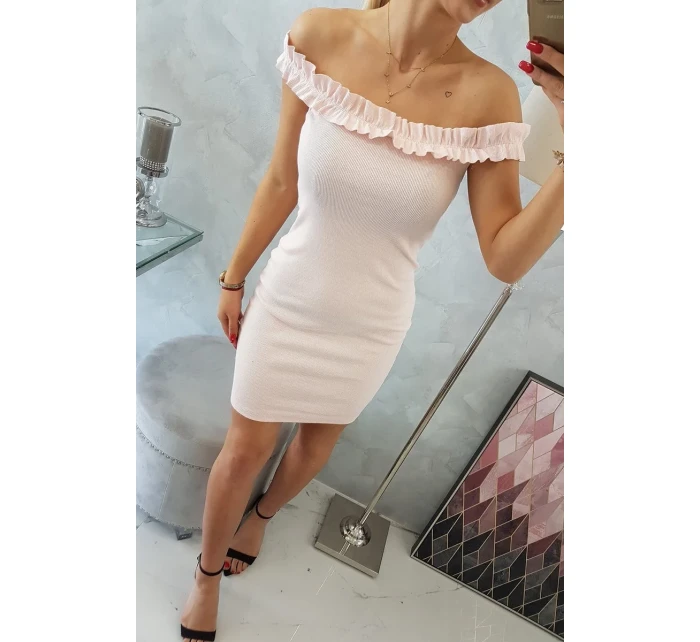 Španělské šaty s volánky pudrově růžové Španělské šaty s volánky pudrově růžové