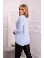 Svetr s výstřihem do V modrý