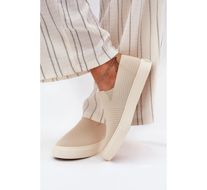 Dámské Tenisky Slip-On Big Star RR274721 Béžové Dámské Tenisky Slip-On Big Star RR274721 Béžové