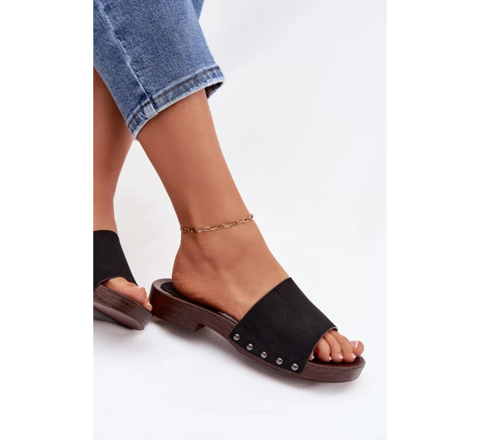 Dámské pantofle s na nízkém podpatku Černé model 21954674 - Boto