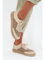 Kožené batohy Dámské polobotky model 22027822 Béžové - D&A