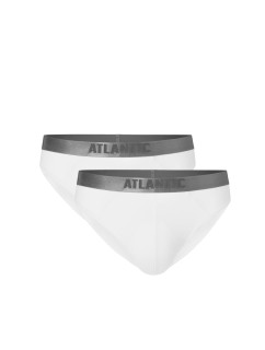 Pánské sportovní slipy z Pima bavlny ATLANTIC 2Pack - bílé