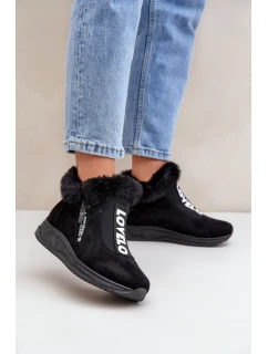 Dámské kotníkové tenisky s kožíškem černé Zeriana