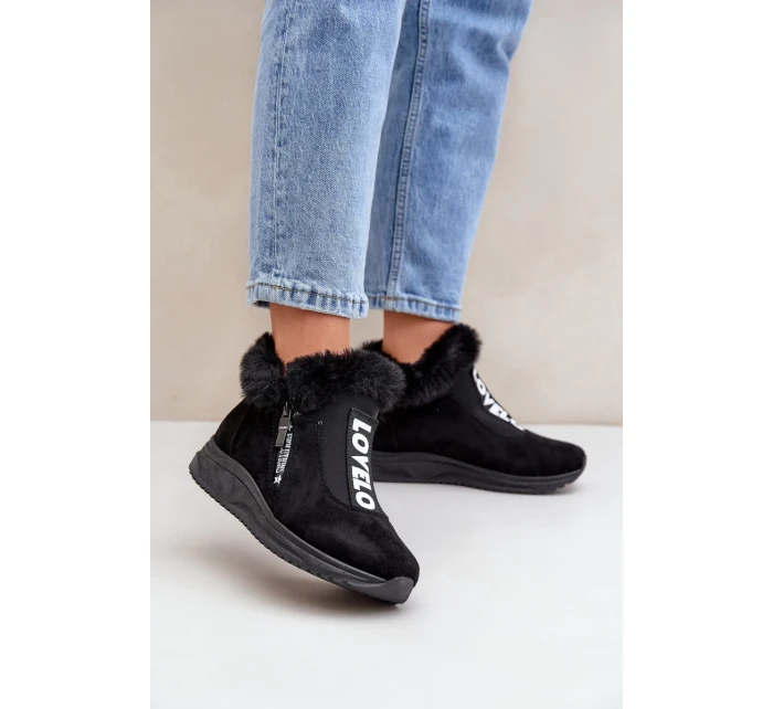 Dámské kotníkové tenisky s kožíškem černé Zeriana Dámské kotníkové tenisky s kožíškem černé Zeriana
