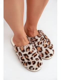 Futrzane Dámské Pantofle Panterka Inblu EK000008 Béžové