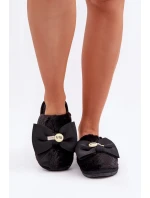 Futrzane Pantofle S Malou Broží Černé Primaria Futrzane Pantofle S Malou Broží Černé Primaria