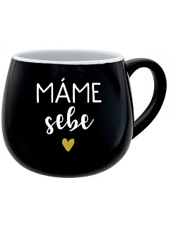 MÁME SEBE - černý keramický hrníček 300 ml