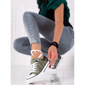 Luxusní  tenisky zelené dámské bez podpatku