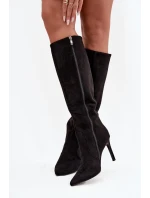 Kozačky na podpatku model 220514 Step in style Kozačky na podpatku model 220514 Step in style