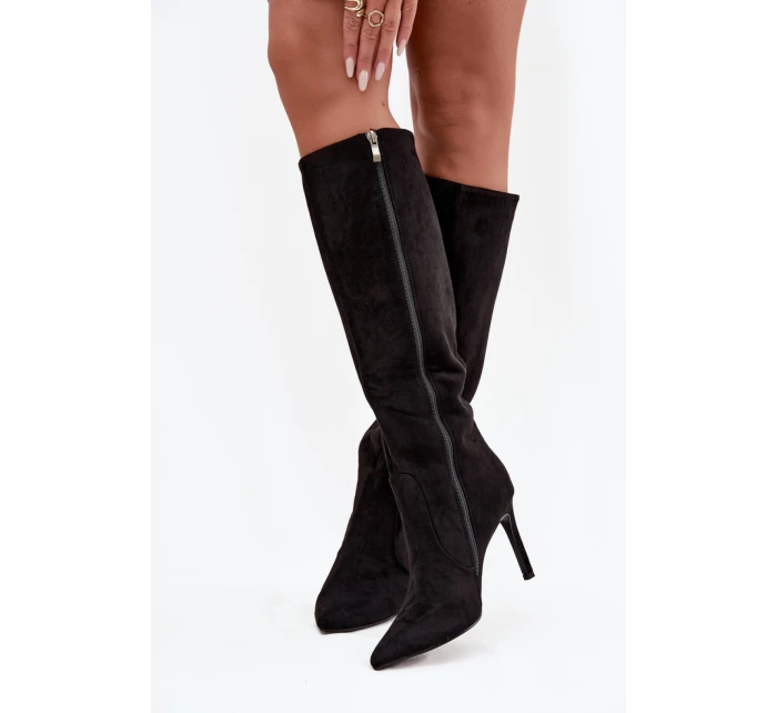 Kozačky na podpatku model 220514 Step in style Kozačky na podpatku model 220514 Step in style