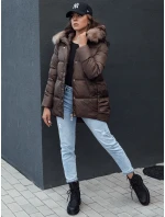 Dámská zimní bunda s kapucí STELLAR hnědá FashionStreet TY4493 Dámská zimní bunda s kapucí STELLAR hnědá FashionStreet TY4493
