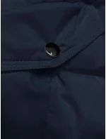 Tmavě modrá péřová dámská zimní bunda (2M-007)