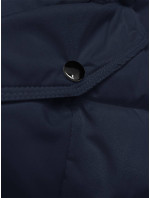 Tmavě modrá péřová dámská zimní bunda (2M-007)