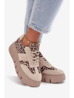 Semišové zateplené dámské tenisky na masivní platformě béžové model 21707642 - VINCEZA Semišové zateplené dámské tenisky na masivní platformě béžové model 21707642 - VINCEZA