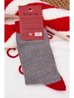 Pánské vánoční ponožky s nápisem a Santa Claus šedé