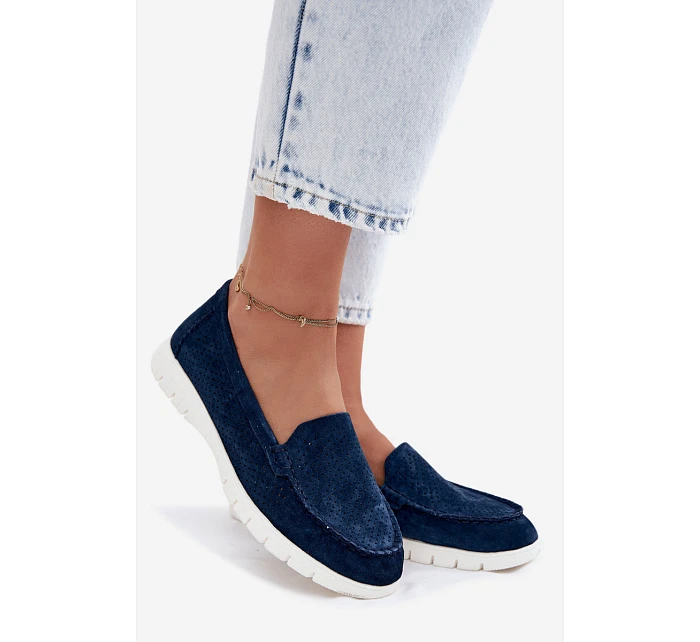 Dámské mokasíny z přírodního semiše Vinceza 95360 tmavě modré Dámské mokasíny z přírodního semiše Vinceza 95360 tmavě modré