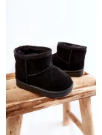 Dětské Teplé Sněhule Semišové černé Gooby Dětské Teplé Sněhule Semišové černé Gooby