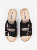 Moderní  nazouváky černé dámské platforma