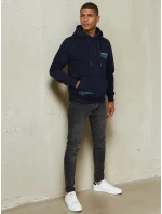 Pánská mikina s kapucí tmavě modrá Dstreet BX5689 Pánská mikina s kapucí tmavě modrá Dstreet BX5689