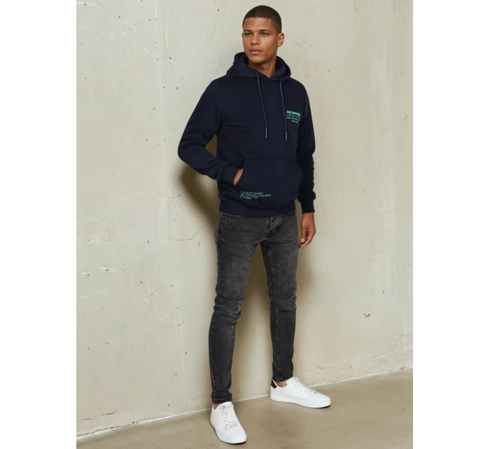 Pánská mikina s kapucí tmavě modrá Dstreet BX5689 Pánská mikina s kapucí tmavě modrá Dstreet BX5689