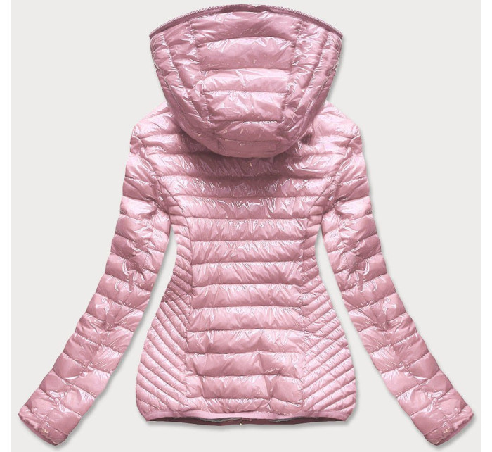 Růžová prošívaná dámská bunda s kapucí model 16146913 - S'WEST