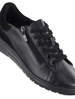 Dámské černé kožené polobotky na zip Potocki JE19402