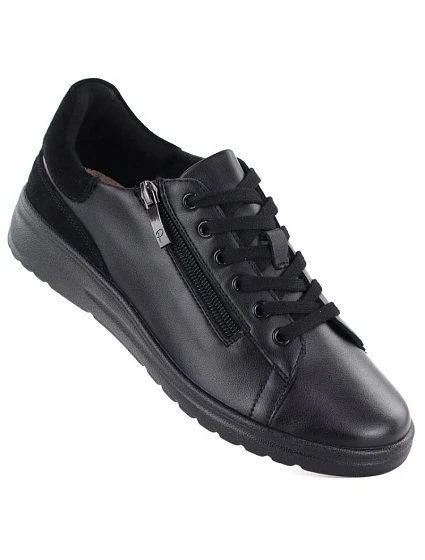 Dámské černé kožené polobotky na zip Potocki JE19402 Dámské černé kožené polobotky na zip Potocki JE19402