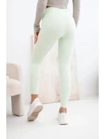 Dámské legíny s vysokým pasem a elastickým pasem mátové