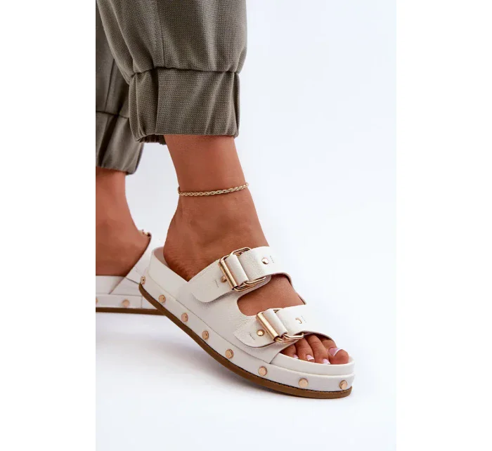 Dámské pantofle na platformě Big Star White