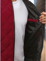 Pánská prošívaná bunda bomber vínová model 21962013 - FashionStreet